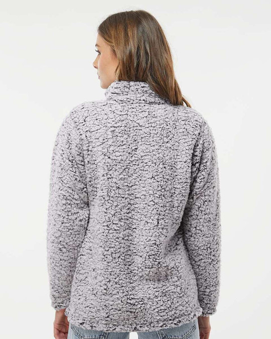 J. America 8451 - Jersey Epic Sherpa Quarter-Zip para mujer