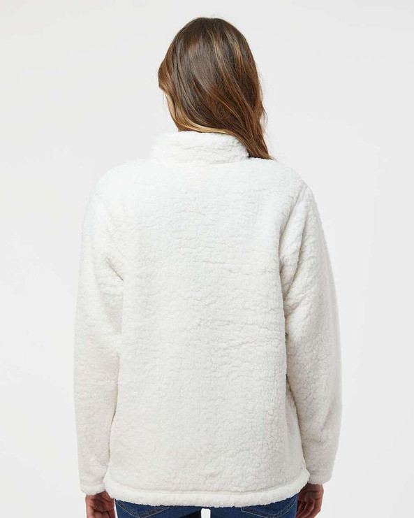 J. America 8451 - Jersey Epic Sherpa Quarter-Zip para mujer