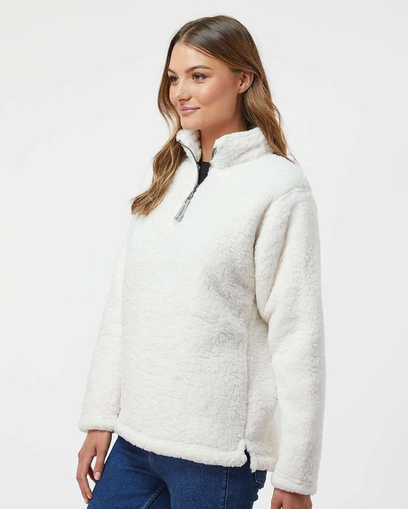 J. America 8451 - Jersey Epic Sherpa Quarter-Zip para mujer