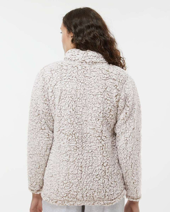 J. America 8451 - Jersey Epic Sherpa Quarter-Zip para mujer