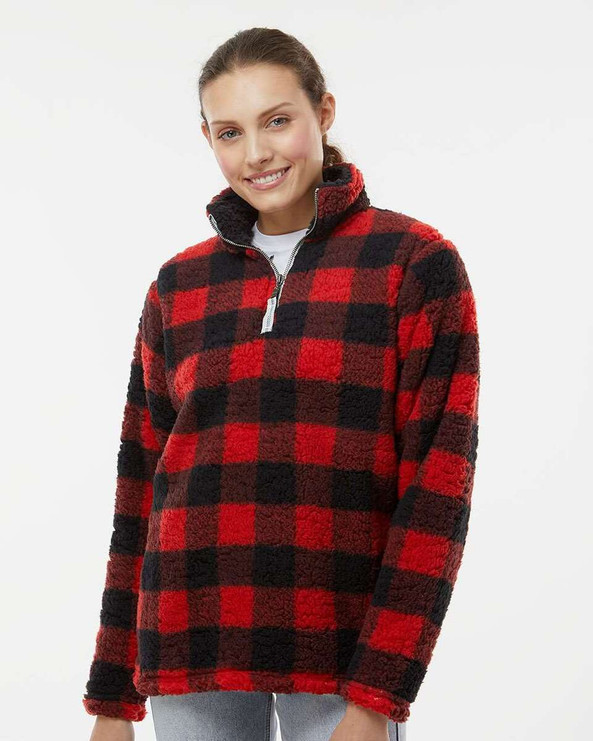 J. America 8451 - Women’s Epic Sherpa Quarter-Zip Pullover