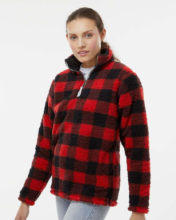 J. America 8451 - Women’s Epic Sherpa Quarter-Zip Pullover