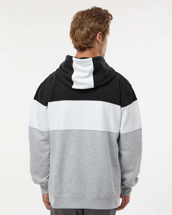J. America 8644 - Varsity Fleece Colorblocked Hooded Sweatshirt