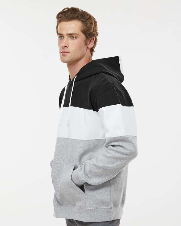 J. America 8644 - Varsity Fleece Colorblocked Hooded Sweatshirt