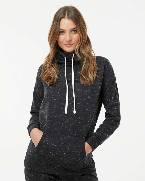 J. America 8673 - Sudadera de cuello redondo de vellón Mélange para mujer