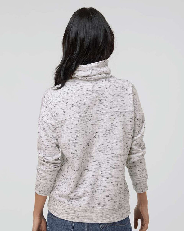 J. America 8673 - Women’s Mélange Fleece Cowl Neck Sweatshirt