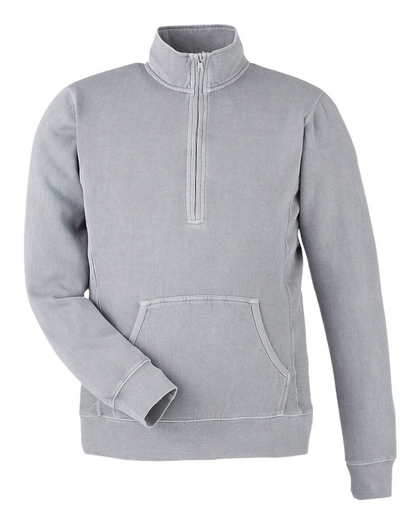 J. America 8732 - Pigment-Dyed Fleece Quarter-Zip Pullover