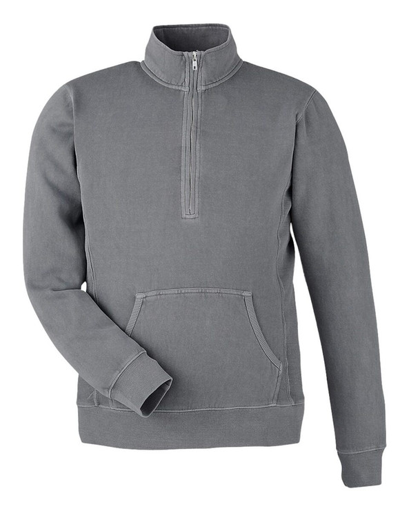J. America 8732 - Pigment-Dyed Fleece Quarter-Zip Pullover