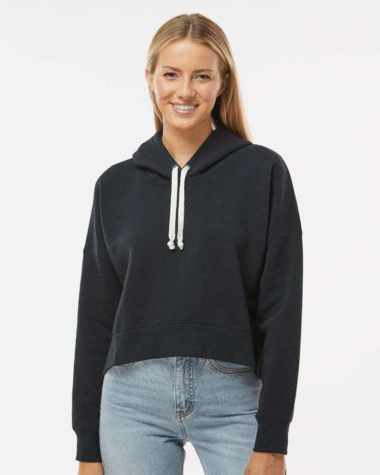 J. America 8853 - Women's Crop Hooded Sweatshirt