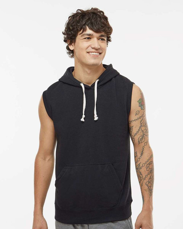 J. America 8877 - Triblend Sleeveless Hooded Sweatshirt