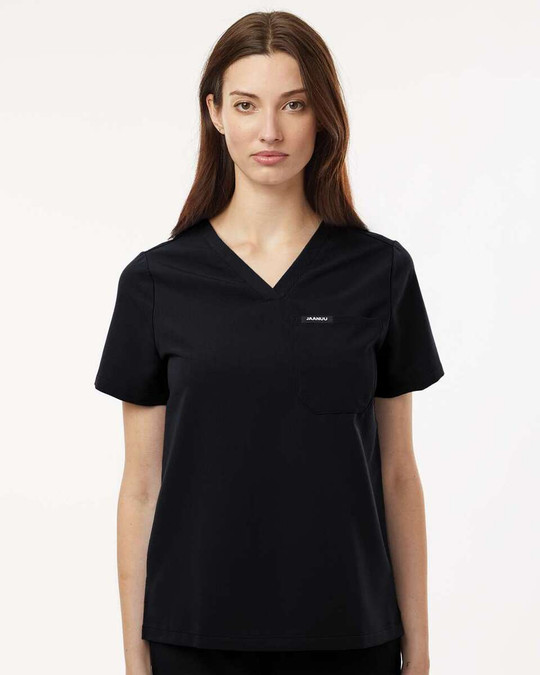 Jaanuu W10001 - Blusa médica Rhena Essential, cuello en V, 1 bolsillo, mujer