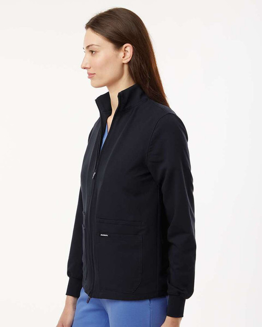 Jaanuu W60001 - Chaqueta médica Ceri Essential con cremallera completa y 6 bolsillos, mujer