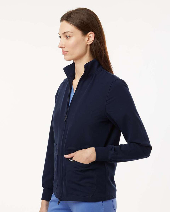 Jaanuu W60001 - Chaqueta médica Ceri Essential con cremallera completa y 6 bolsillos, mujer