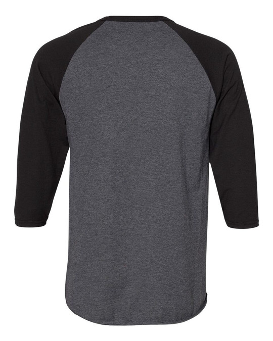 JERZEES 560RR - Premium Blend Ringspun Camiseta de béisbol raglán de manga tres cuartos