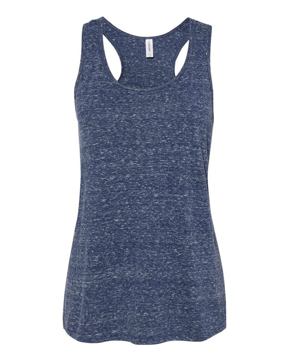 JERZEES 88WTKR - Camiseta de tirantes con espalda cruzada Snow Heather Jersey, Mujer