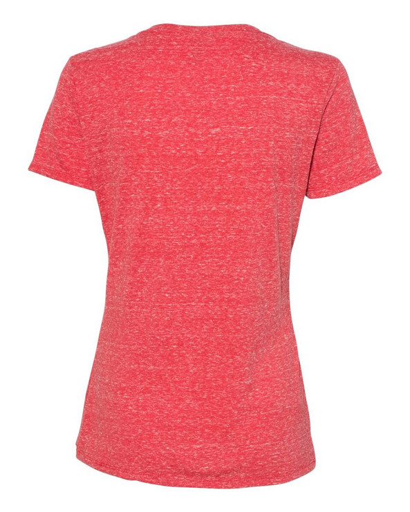 JERZEES 88WVR - Camiseta de cuello en V de mujer Snow Heather Jersey