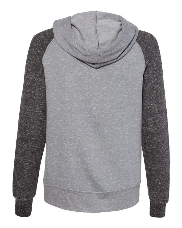 JERZEES 92WR - Sudadera con capucha y cremallera para mujer Snow Heather French Terry