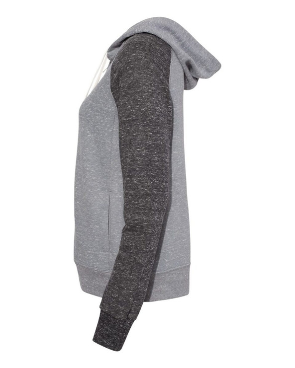 JERZEES 92WR - Sudadera con capucha y cremallera para mujer Snow Heather French Terry