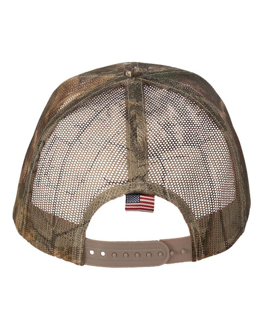 Kati LC350M - Gorra de malla Camo Woven USA Flag