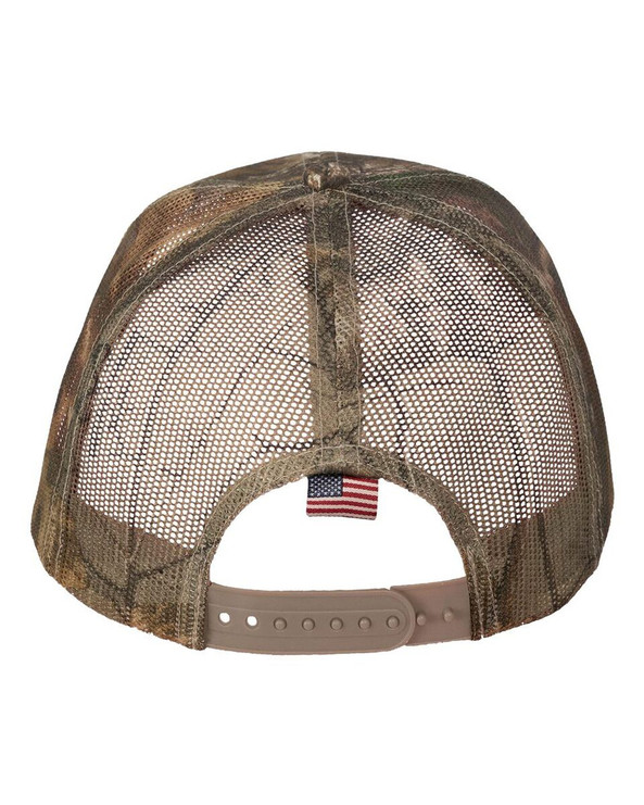 Kati LC350M - Camo Woven USA Flag Mesh Cap