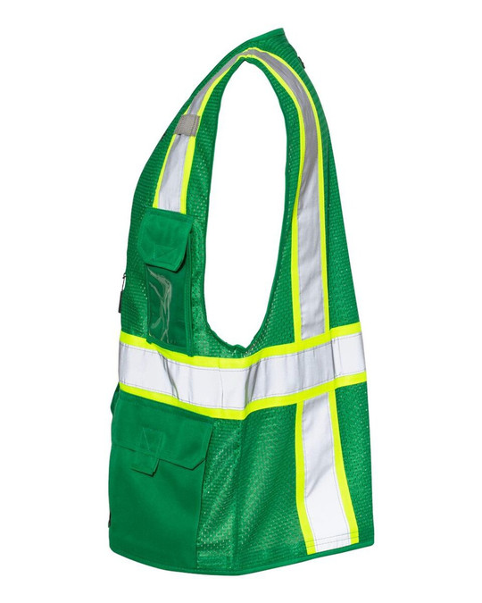 Kishigo B100-111 - Chaleco de malla multibolsillos con visibilidad mejorada Serie EV