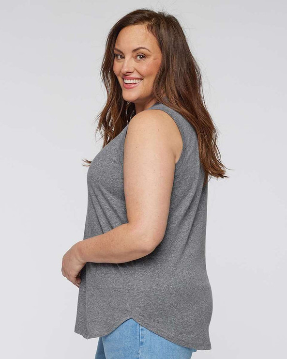 LAT 3892 - Women's Curvy Relaxed Fine Jersey Tank