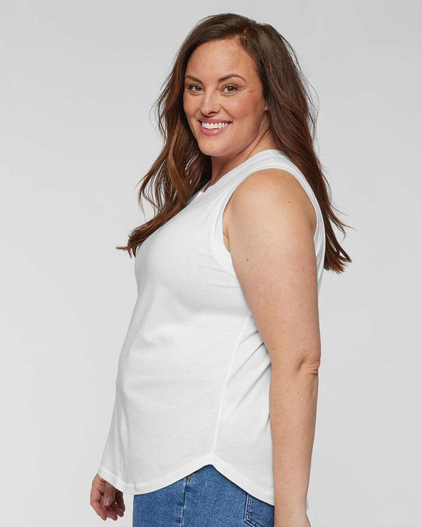 LAT 3892 - Women's Curvy Relaxed Fine Jersey Tank