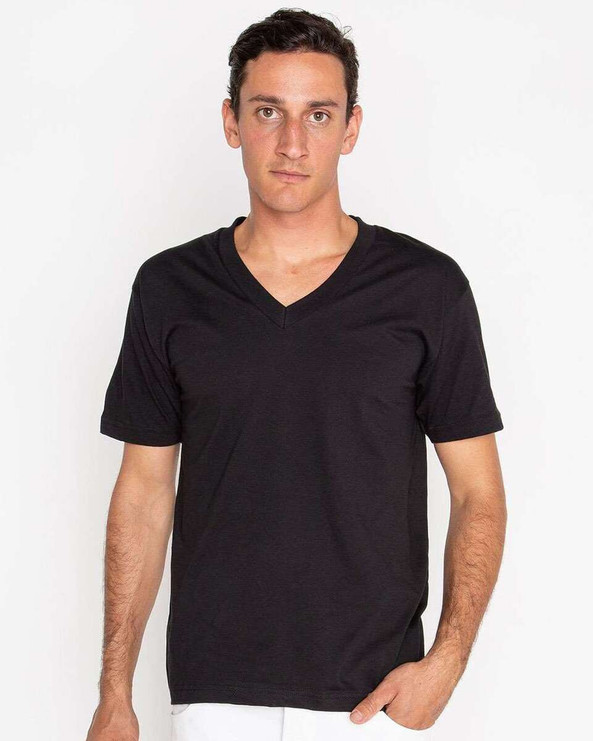 Los Angeles Apparel 24056 - Camiseta con cuello en V de punto fino fabricada en EE.UU.