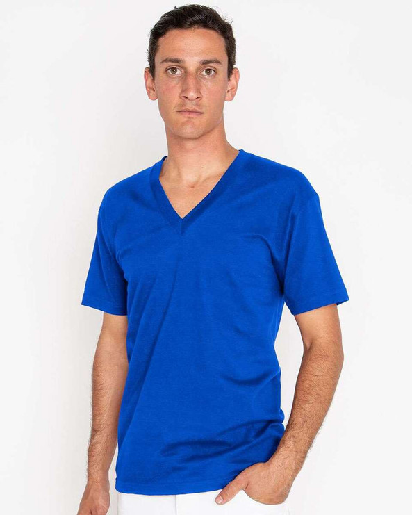 Los Angeles Apparel 24056 - USA-Made Fine Jersey V-Neck T-Shirt