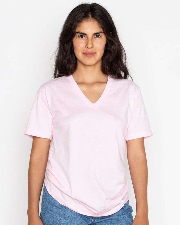 Los Angeles Apparel 24056 - Camiseta con cuello en V de punto fino fabricada en EE.UU.