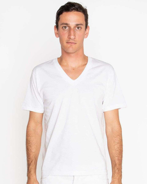 Los Angeles Apparel 24056 - USA-Made Fine Jersey V-Neck T-Shirt