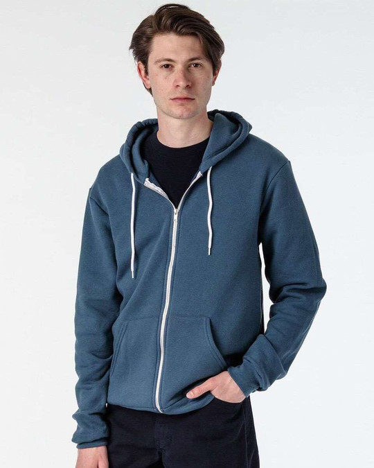 Los Angeles Apparel F97 - Sudadera con capucha y cremallera completa de forro polar Flex, fabricada en EE.UU.