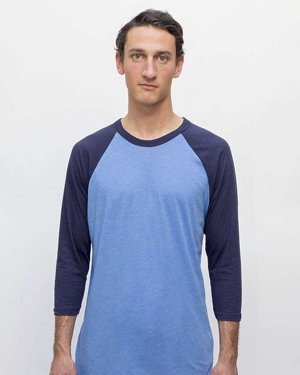 Los Angeles Apparel FF53 - USA-Made Three Quarter Sleeve Raglan Baseball T-Shirt