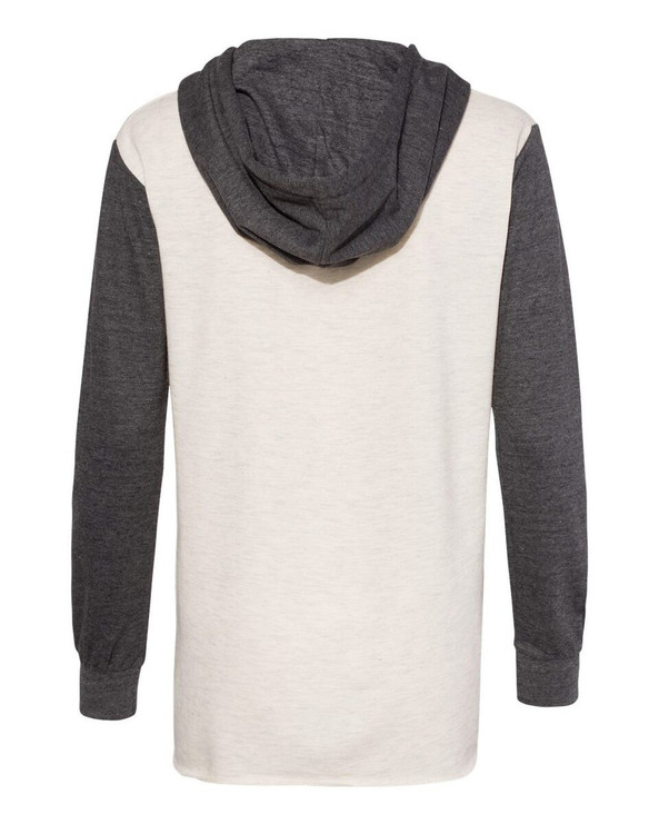 MV Sport W20145 - Jersey con capucha de rizo francés y mangas con bloques de color para mujer