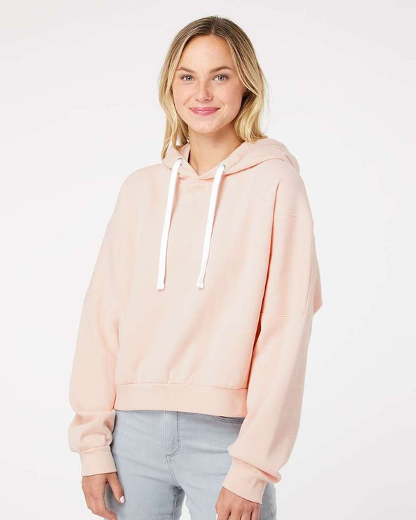 MV Sport W21751 - Women's Sueded Fleece Crop Hooded Sweatshirt