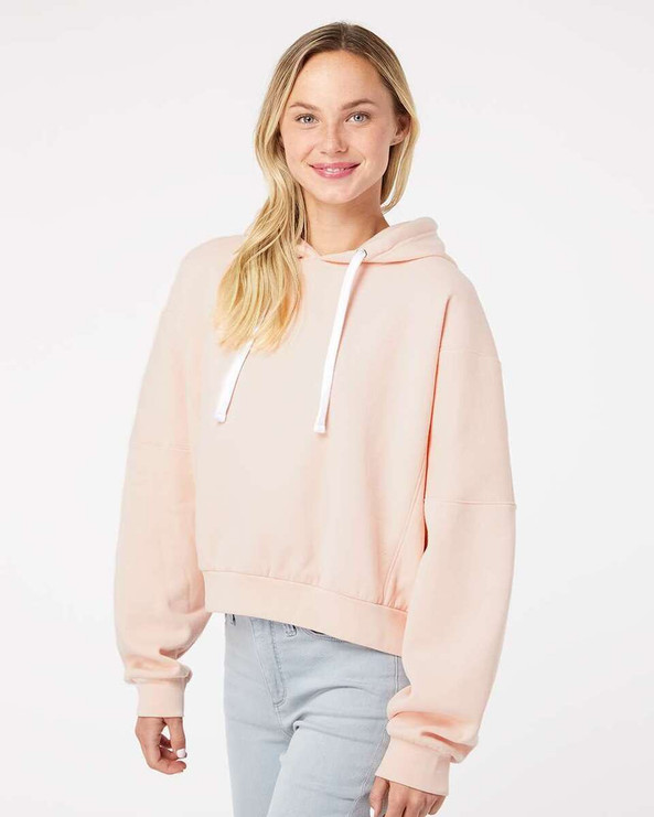 MV Sport W21751 - Women's Sueded Fleece Crop Hooded Sweatshirt