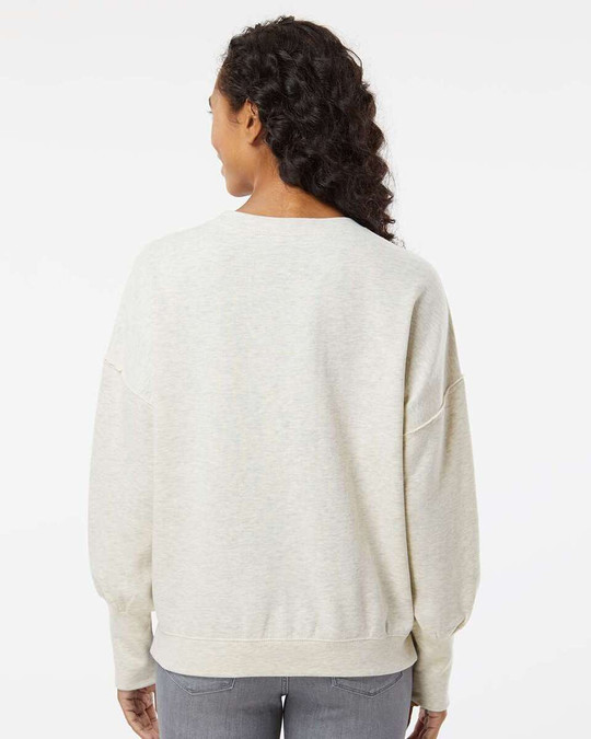 MV Sport W22712 - Sudadera de cuello redondo de vellón afelpado para mujer