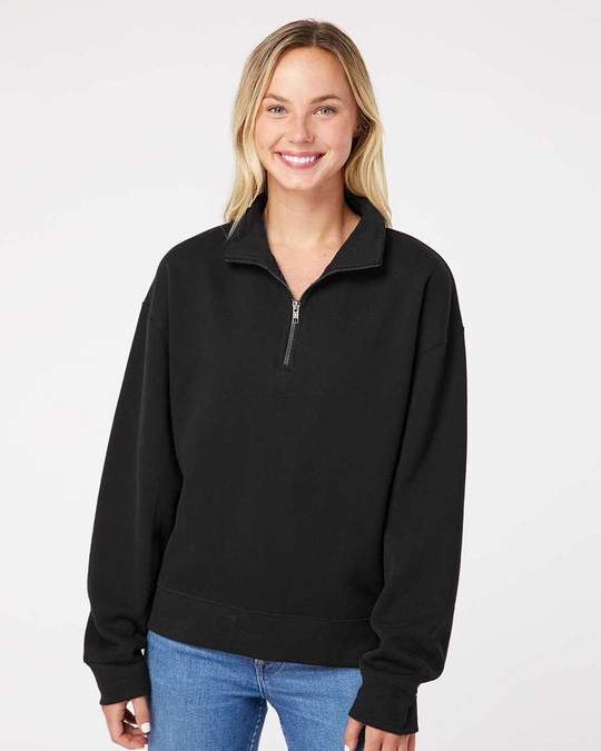 MV Sport W22713 - Sudadera con cremallera y 1/4 de forro polar afelpado, mujer