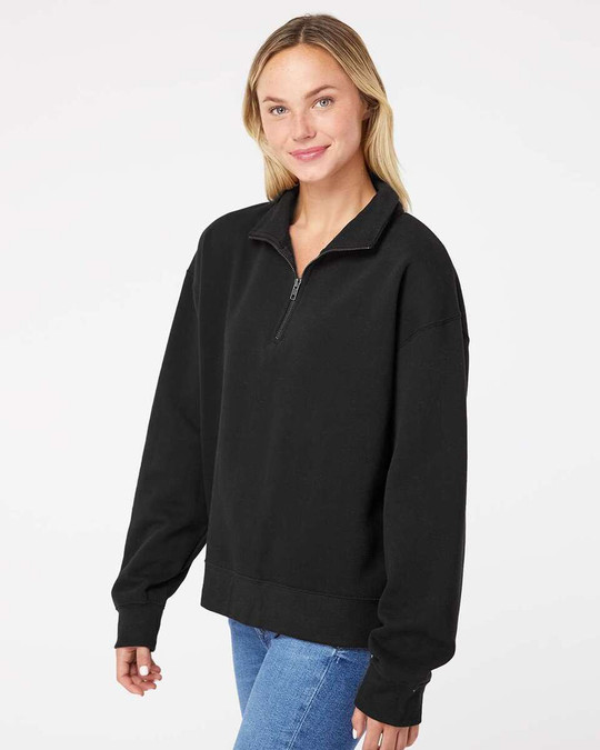 MV Sport W22713 - Sudadera con cremallera y 1/4 de forro polar afelpado, mujer