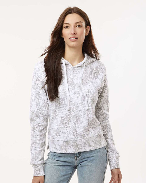 MV Sport W24105 - Women's Maddie Floral Print Hooded Sweatshirt