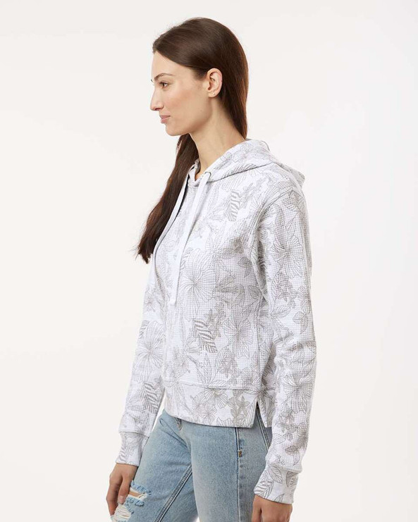 MV Sport W24105 - Women's Maddie Floral Print Hooded Sweatshirt