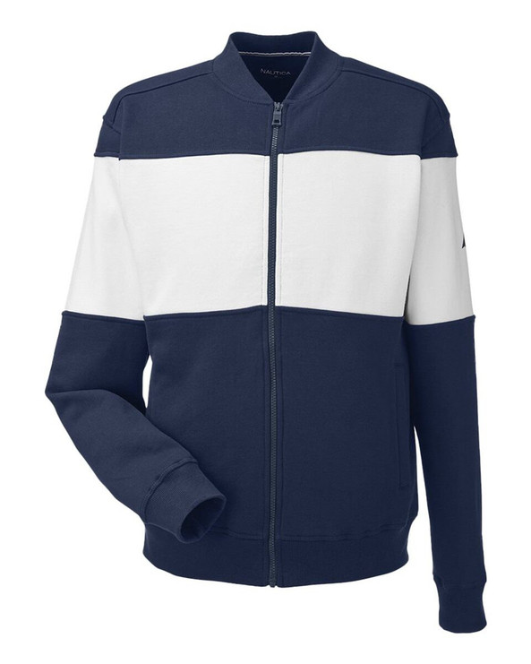 Nautica N17928 - Chaqueta bomber de forro polar Anchor con bloques de color
