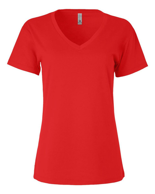 Next Level 3940 - Camiseta de cuello en V de algodón para mujer