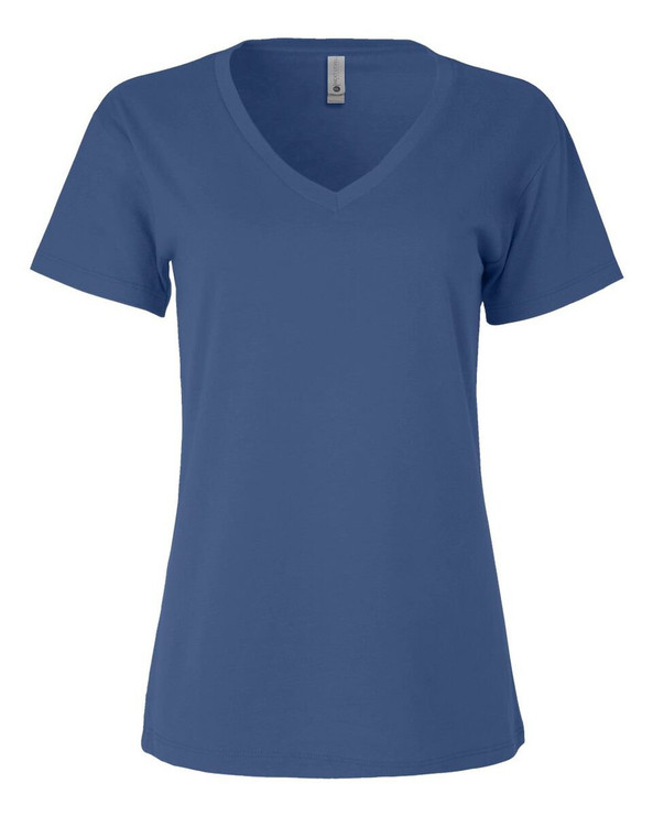 Next Level 3940 - Camiseta de cuello en V de algodón para mujer