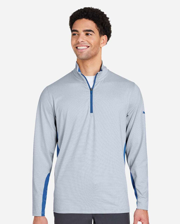 Puma Golf PG410 - Mesa Stripe Quarter-Zip Pullover