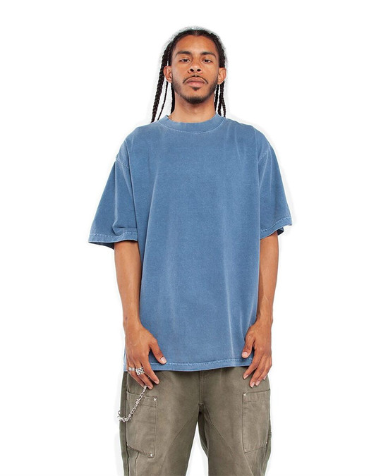 Shaka Wear SHGD - Camiseta de cuello redondo teñida en prenda