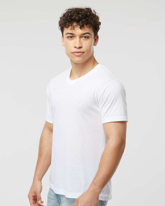 Tultex 207 - Camiseta de cuello en V Poly-Rich
