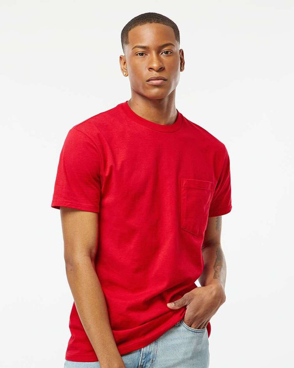 Tultex 293 - Camiseta de bolsillo de punto grueso