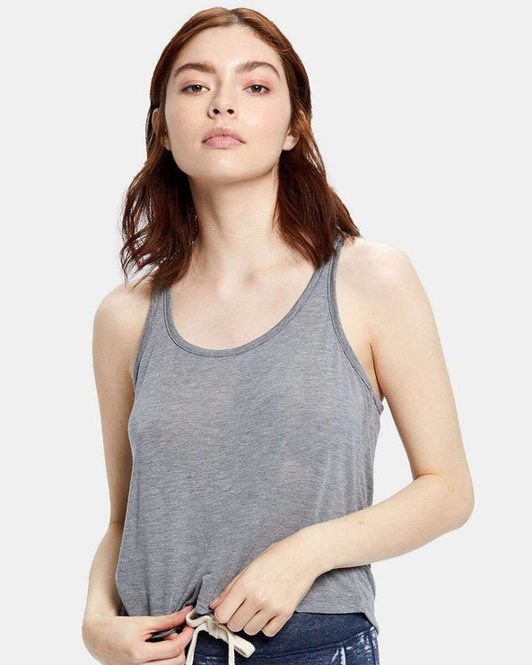 US Blanks US510 - Camiseta de tirantes Sheer Cropped Racer para mujer