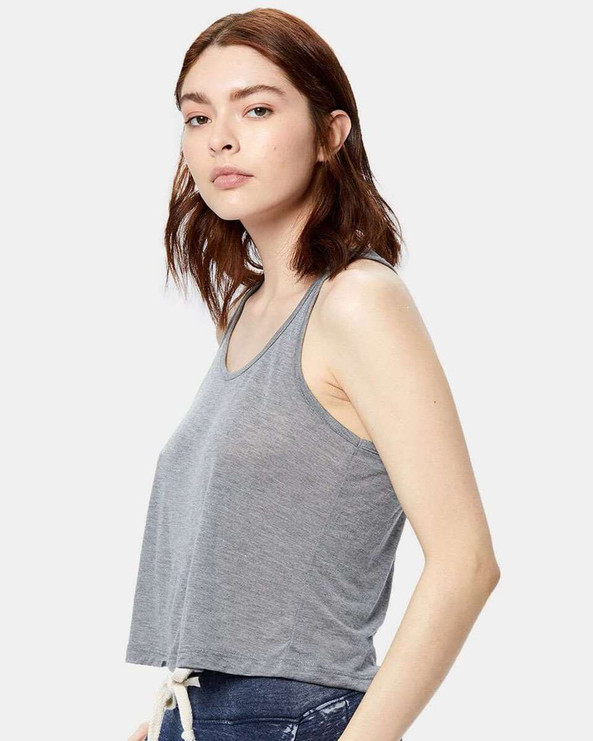 US Blanks US510 - Camiseta de tirantes Sheer Cropped Racer para mujer